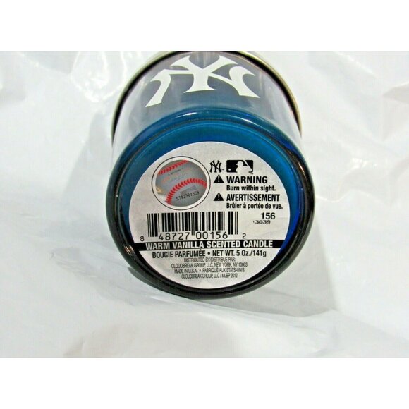 New York Yankees Candle Scent WARM VANILLA Officially Licensed by MLB Net Wt 5oz - Picture 2 of 2